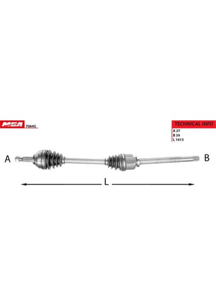 70643 70643 Aks Sağ Abssız Trafic Iı 06- / Vivaro 06- 2.0
