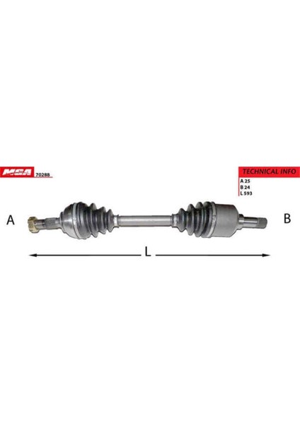 70288 70288 Aks Sol Abssız Partner / Berlingo 1.9d Xud9 Dw8 2.0 Hdı Nın Abssızı