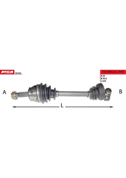 70159 70159 Aks Sağ Albea Doblo 05- 1.3 Mjtd 1.9 Jtd