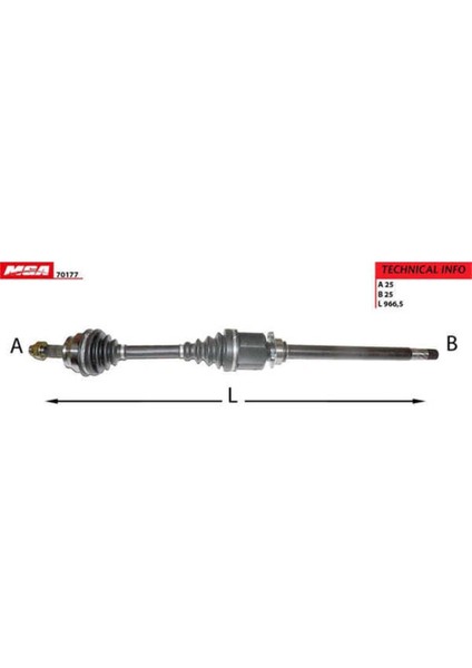 70177 70177 Aks Sağ Doblo 1.6 Jtd Tam Aks Kısa Şase