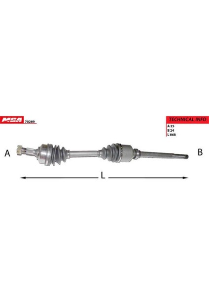 70289 70289 Aks Sağ Abssız Partner / Berlingo 1.9d Xud9 Dw8 2.0 Hdı Nın Abssızı