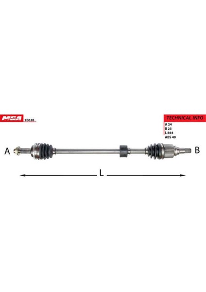 70638 70638 Aks Sağ Absli Yaris 99-05 1.0