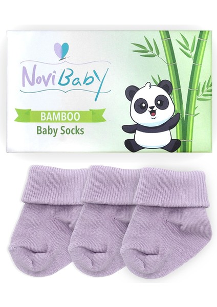 3'Lü Bambu Yenidoğan Bebek Çorap Purple Lila fiyatları