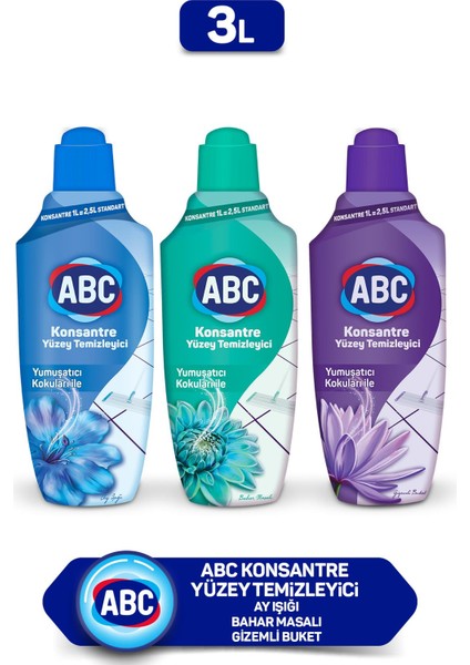 Konsantre Yüzey Temizleyici 3'lü Karma Paket (Ay Işığı, Bahar Masalı, Gizemli Buket)