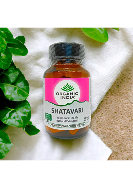 Organic India Shatavari, Hint Kuşkonmazı | Bitki Bazlı Östrojen Kaynağı Şatavari | Asparagus Racemosus | 400 Mg, 60 Kapsül