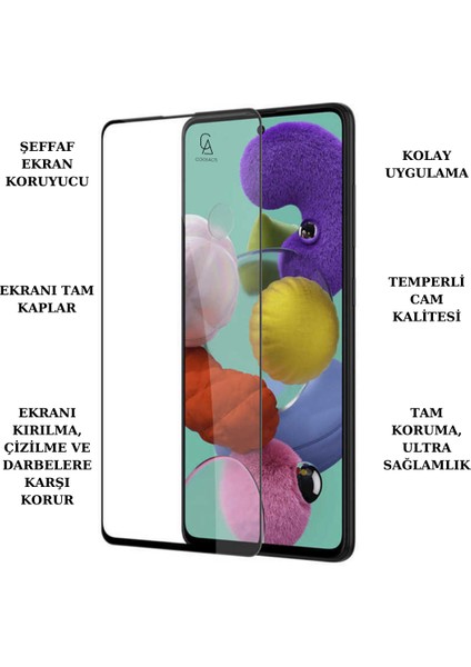 Samsung Galaxy A54 ile Uyumlu Telefon Kılıfı ve 5d Tam Kaplayan Cam Ekran Koruyucu