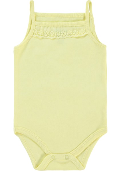 Civil Baby Kız Bebek Çıtçıtlı Badi 3-9 Ay Sarı