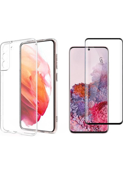 Samsung Galaxy S21 Fe ile Uyumlu Telefon Kılıfı ve 5d Tam Kaplayan Cam Ekran Koruyucu