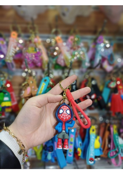 Spiderman Örümcek Adam Karakter Figürlü Anahtarlık-1