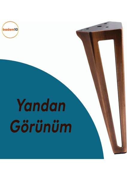 Ovit Ünite Mobilya Koltuk Kanepe Konsol Sehpa Tv Masa Ayağı Metal Ayakları 20 cm Antik Bakır modelleri