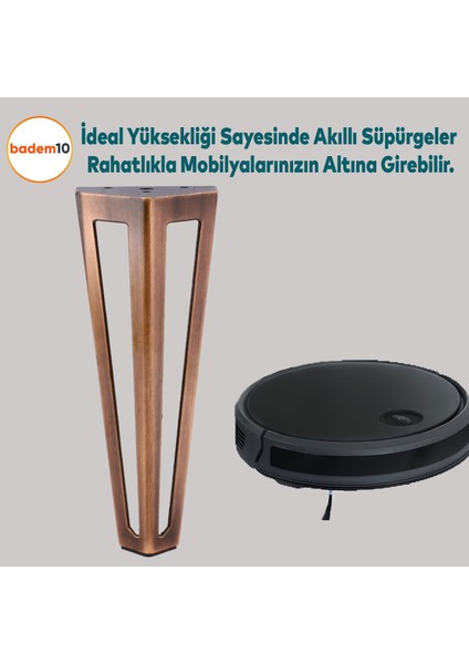 Ovit Ünite Mobilya Koltuk Kanepe Konsol Sehpa Tv Masa Ayağı Metal Ayakları 20 cm Antik Bakır indirimleri