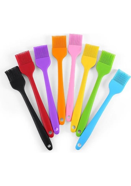Stil 8 Tek Parça Silikon Teyelleme Pasta Fırçası 20.5 cm Pişirme Araçları Kek Ekmek Flapjack Mutfak Gereçleri Için Renkli Yağ Fırçaları (Yurt Dışından)