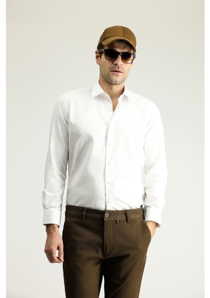 Uzun Kol Slim Fit Klasik Non Iron Pamuklu Gömlek