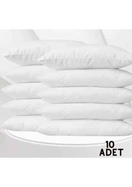 10 Adet Pamuklu Beyaz Fermuarlı 50X70 cm Iç Yastık Kılıfı 10 Adet Yastık Iç Astar