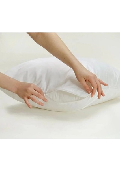 10 Adet Pamuklu Beyaz Fermuarlı 50X70 cm Iç Yastık Kılıfı 10 Adet Yastık Iç Astar fiyatları
