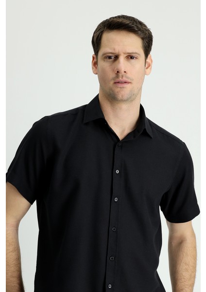Kısa Kol Regular Fit Spor Pamuklu Keten Gömlek fiyatları