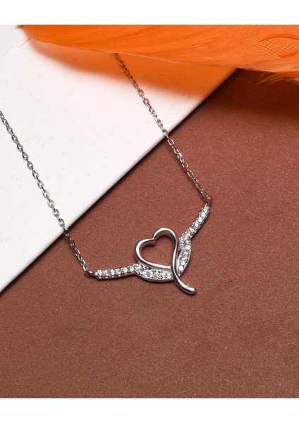 Luck Serisi Kanatlı Kalbim Gerdan Gümüş Kadın Kolye fiyatları