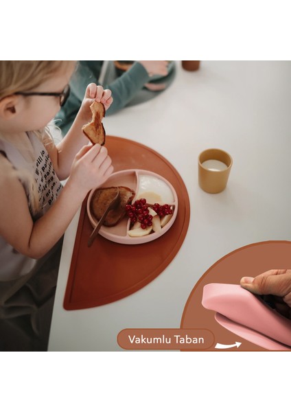 Vakum Tabanlı Silikon Tabak - Bebek Silikon Mama Tabağı