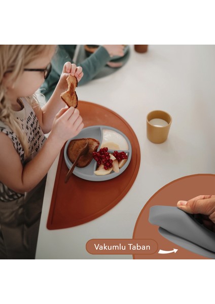 Vakum Tabanlı Silikon Tabak - Bebek Silikon Mama Tabağı