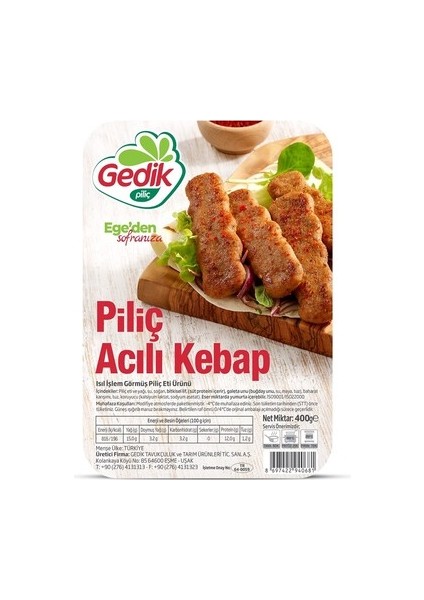 Piliç Acılı Kebap 400 G