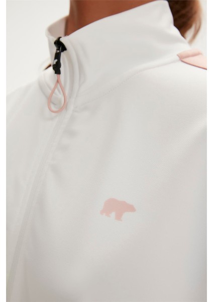Kate Full-Zip Off-White Beyaz Fermuarlı Kadın Sweatshirt fırsatları