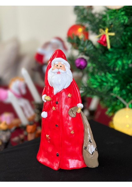 Tulumlu Noel Baba Heykel Biblo Yılbaşı Yeni Yıl Dekorasyon
