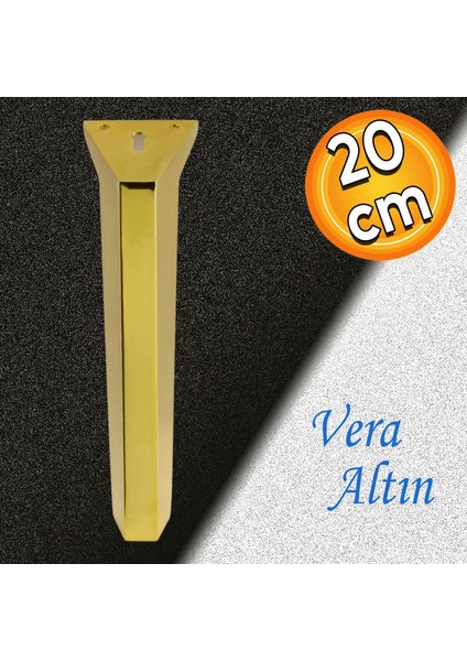 Vera Sehpa Masa Puf Tabure Ünite Tv Baza Koltuk Ayağı Mobilya Ayakları Ayağı Metal Ayak 20 cm Altın
