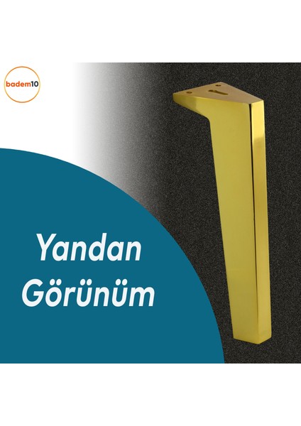 Vera Sehpa Masa Puf Tabure Ünite Tv Baza Koltuk Ayağı Mobilya Ayakları Ayağı Metal Ayak 20 cm Altın