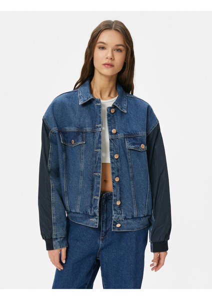 Kot Ceket Paraşüt Kumaş Detaylı Astarlı Renk Kontrastlı Kapaklı Cepli modelleri