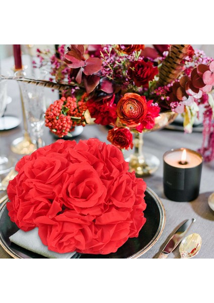8 "(20 Cm) Düğün Süslemeleri Yapay Gül Ipek Çiçek Topu Centerpieces Nane Dekoratif Asılı Çiçek Topu Şarap (Kırmızı) (Yurt Dışından)