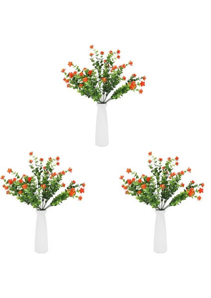 24 Adet Yapay Çiçekler Açık Uv Dayanıklı Bitkiler, 8 Dalları Sahte Plastik Yeşillik Çalılar Bitkiler Kapalı Dış Mekan (Yurt Dışından)