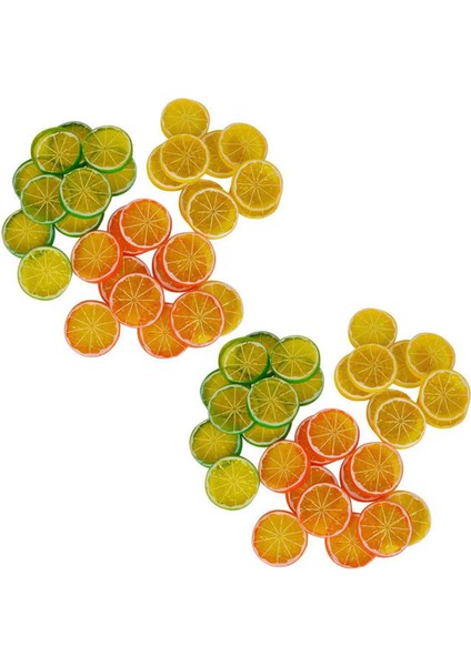 2 Takım Yapay Limon Dilimleri, Yapay Meyve, Mini Limon Dilimleri, Plastik Sahte Meyve Modeli, Parti Düğün Dekorasyon (Yurt Dışından)