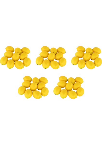 Sahte Meyve Ev Ev Mutfak Parti Dekorasyon Yapay Gerçekçi Simülasyon Sarı Limon 50 Adet Set (Yurt Dışından)
