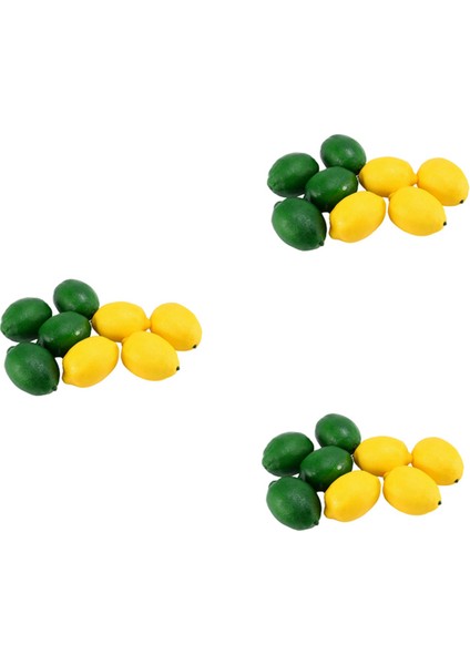 24 Paket Yapay Sahte Limon Limon Meyve Vazo Dolgu Için Ev Mutfak Parti Dekorasyonu, Sarı ve Yeşil (Yurt Dışından)