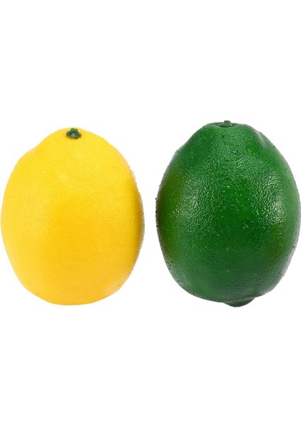 24 Paket Yapay Sahte Limon Limon Meyve Vazo Dolgu Için Ev Mutfak Parti Dekorasyonu, Sarı ve Yeşil (Yurt Dışından)