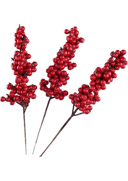 20 Adet Yapay Kırmızı Meyveler Kırmızı Meyveler ile Dekoratif Dallar Sonbahar Dalları Noel Seçtikleri Şube Meyveleri (Yurt Dışından) modelleri