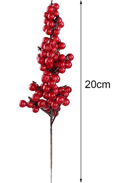 20 Adet Yapay Kırmızı Meyveler Kırmızı Meyveler ile Dekoratif Dallar Sonbahar Dalları Noel Seçtikleri Şube Meyveleri (Yurt Dışından) fırsatları