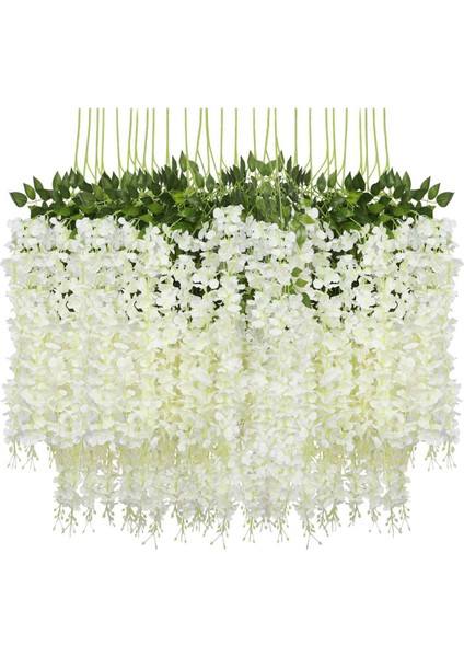 48 Paket (43,2 Ft) Yapay Wisteria Asma Sahte Wisteria Asılı Çelenk Ipek Uzun Asılı Çalı Çiçekleri Dize (Beyaz) (Yurt Dışından) fırsatları