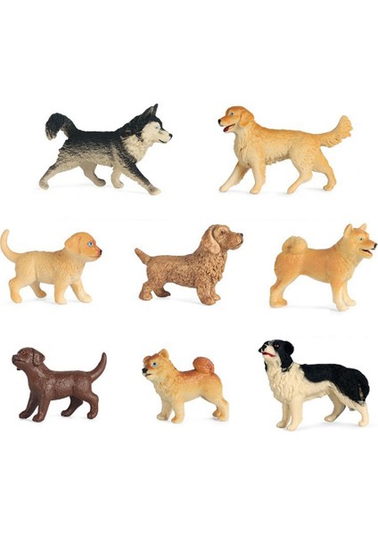 8 Adet Köpek Figürleri Oyuncak Seti, Gerçekçi Detaylı Plastik Köpek Figürleri Hayvanlar Oyuncak Playset Okul Projesi Çocuklar Için Yeni Yürümeye Başlayan Çocuklar (Yurt Dışından)