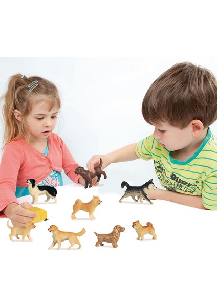 8 Adet Köpek Figürleri Oyuncak Seti, Gerçekçi Detaylı Plastik Köpek Figürleri Hayvanlar Oyuncak Playset Okul Projesi Çocuklar Için Yeni Yürümeye Başlayan Çocuklar (Yurt Dışından)