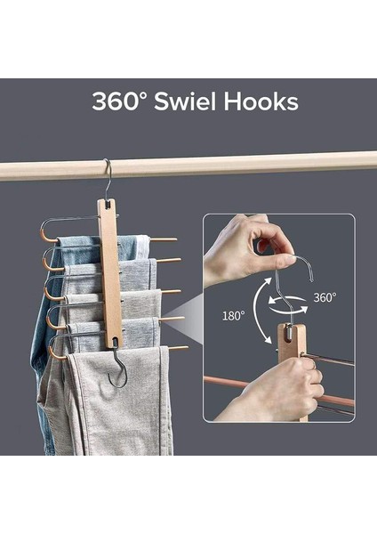 Pantolon Askıları Kaymaz, Çok Fonksiyonlu Pantolon Askısı Ahşap Yerden Tasarruflu Pantolon Askıları Pantolon Askısı, Ayarlanabilir 2'li Set (Yurt Dışından) indirimleri