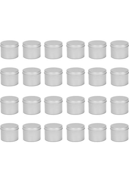 24 Paket Yuvarlak Metal Teneke Kutu Mum Teneke Siyah Alüminyum Kavanoz Depolama Boş Pot Düz Kutular Krem Kozmetik Konteyner (Yurt Dışından)