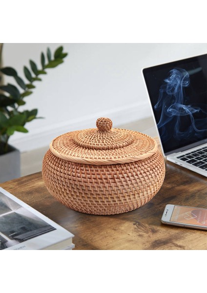 Yuvarlak Rattan Kutu, Kapaklı Hasır Meyve Sepeti Ekmek Sepeti Tepsisi Depolama Sepeti Söğüt Dokuma Ekmek Sepeti, Aperatif (Yurt Dışından) modelleri