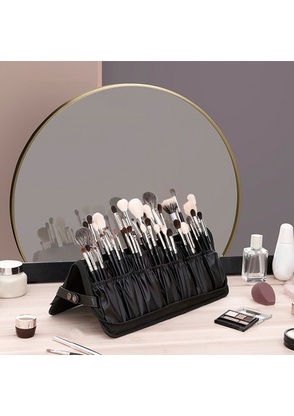 Rownyeon Marka Makyaj Fırça Çantası Saklama Çantası Kapak Fırça Makyaj Aracı Katlanır Büyük Kapasiteli Dikey Fermuar Makyaj Çantası (Yurt Dışından) fiyatları