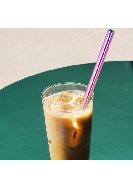 Bubble Tea Pipetler - Pipetler Paslanmaz Çelik 8 Parça Renkli Pipet, Tekrar Kullanılabilir ve Yıkanabilir Pipetler, Temizleme Fırçalı (Yurt Dışından) fiyatları