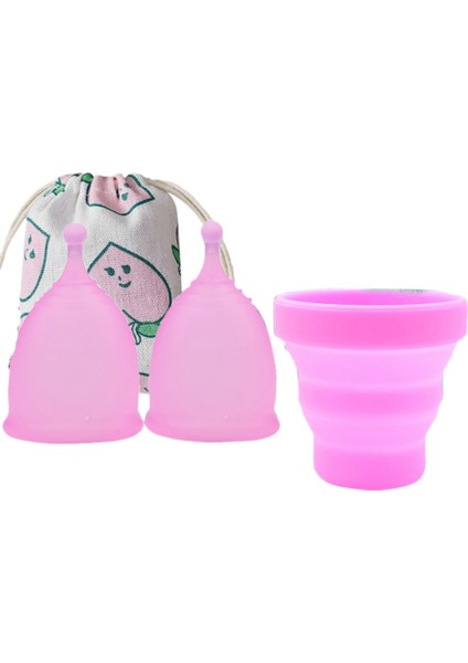 4 Adet/takım Regl Kupası Kadınsı Hijyen Tıbbi Silikon Kap Yeniden Kullanılabilir Bayan Kupası S Pembe (Yurt Dışından)