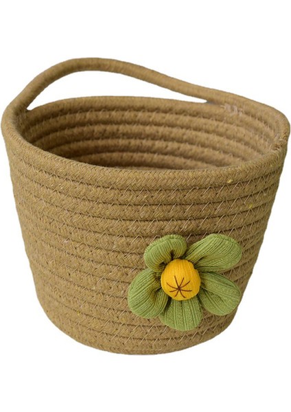 Dokuma Pamuk Halat Saklama Kutusu, Kozmetik Bitirme Sepeti, Başucu Asılı Sepet, Çeşitli Eşyalar Saklama Sepeti (Haki) (Yurt Dışından)