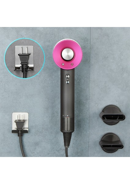 2x Dyson Saç Kurutma Makinesi Askısı Duvar Montaj Tutucu Banyo Metal Aksesuarları Asılı Raf Raf Taşınabilir Depolama-C (Yurt Dışından)