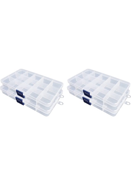Plastik Organizatör Kutusu, Takı Mücadele Için 4 Paket Şeffaf Boncuk Organizatör Küpe Craft Boncuk (15 Izgaralar) (Yurt Dışından)