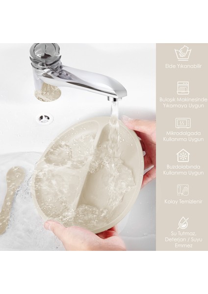 2'li Silikon Bebek Beslenme Seti - Vakum Tabanlı Mama Tabağı Ayarlanabilir Mama Önlüğü indirimleri